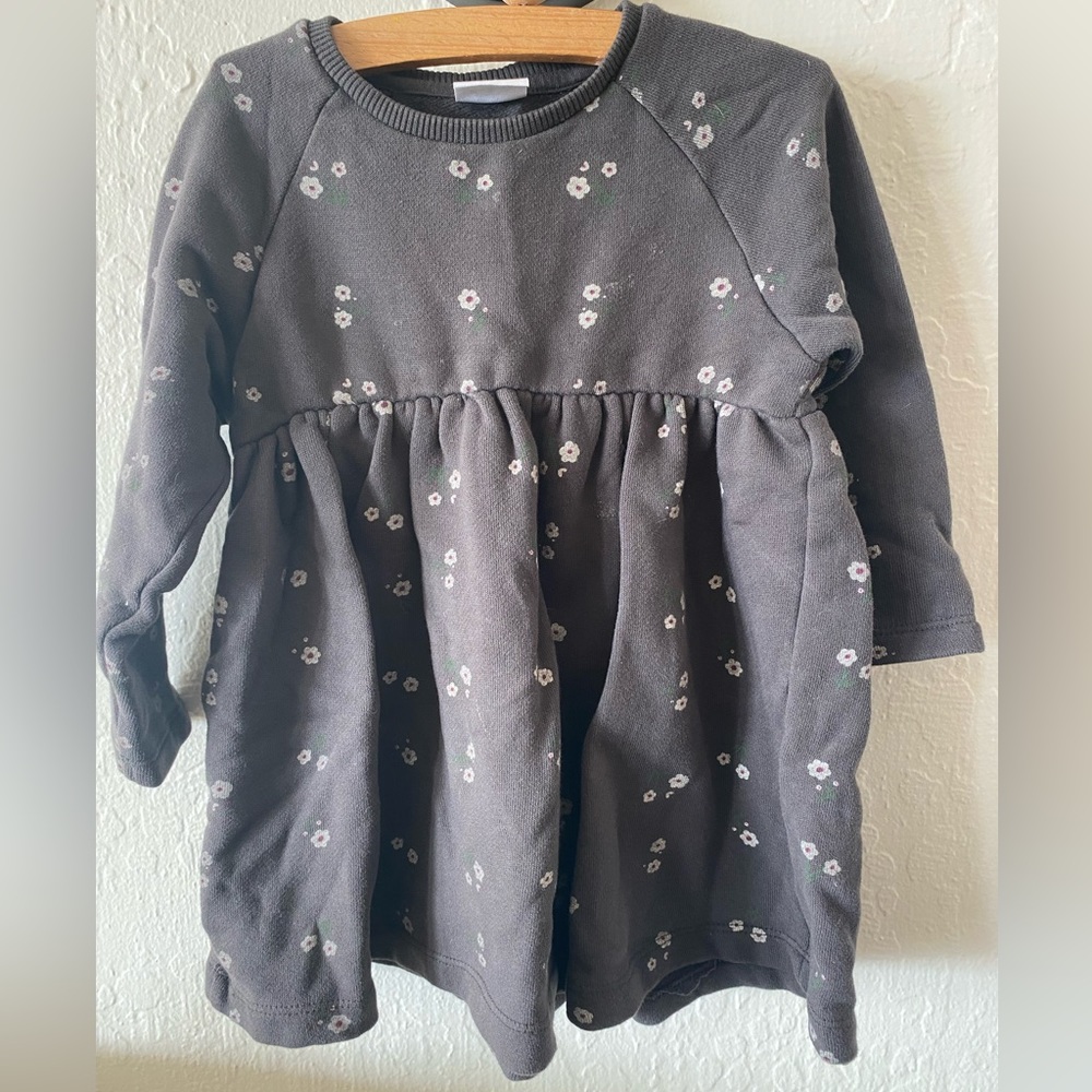 Zara black floral sweater dress 18/24